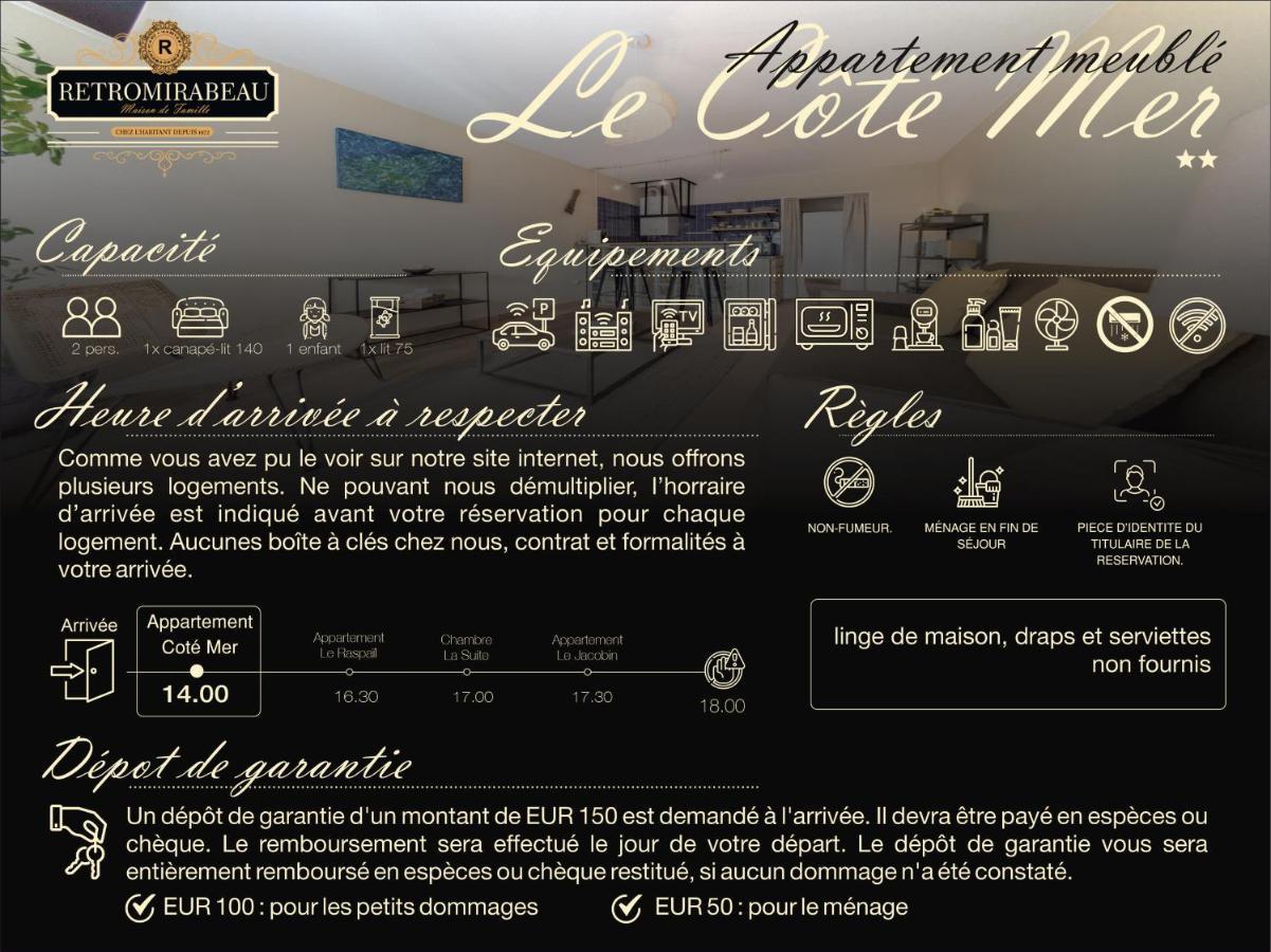 Retromirabeau "Cote Mer" - 29M2 - Lumineux - Terrasse Loggia - Vue Marina - Parking Securise - 2 A 3 Pers - Emplacement Top - Cheques Vacances Connect Груисан Екстериор снимка